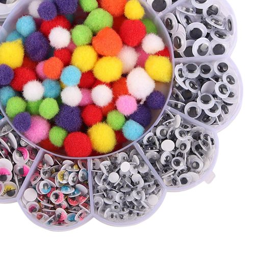 900pcs Googly Wiggly Wobbly Craft Eyes Self Adhesive 5-25mm with Pom