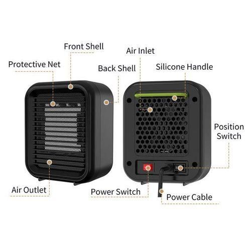 800W Electric Space Heater PTC Fast Heating Small Heater
