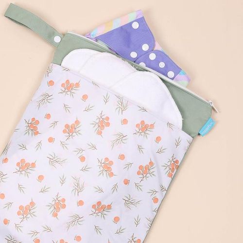 HappyFflute Portable Wetbag For Baby Diapers Nappies Waterproof Diaper Bag With Two Zipper 1PC 30cmx40cm