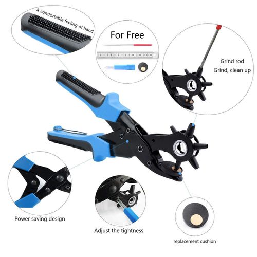Leather Belt Hole Punch Tool Revolving Punching For Shoe Purses