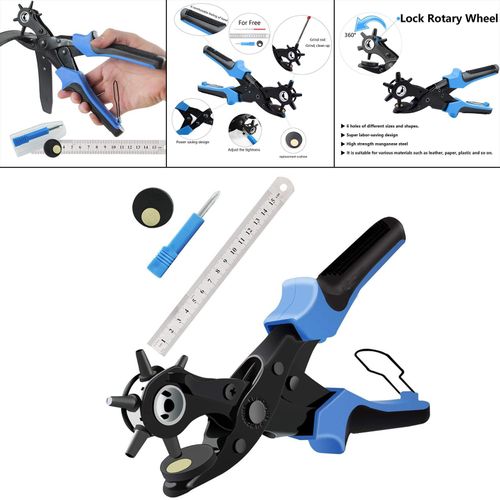 Leather Belt Hole Punch Tool Revolving Punching For Shoe Purses