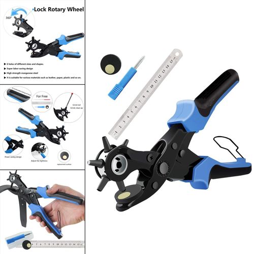 Leather Belt Hole Punch Tool Revolving Punching For Shoe Purses