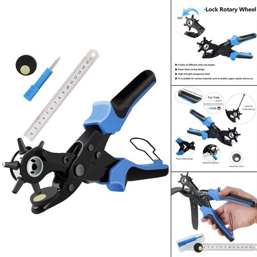 Leather Belt Hole Punch Tool Revolving Punching For Shoe Purses