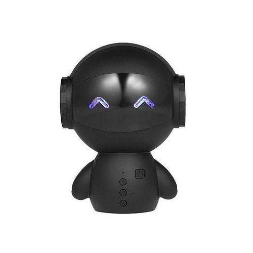 Portable Wireless Bluetooth Speaker Robot Shape Stereo Music Player AUXIN TF Card Reading Handsfree W Microphone Black HTS