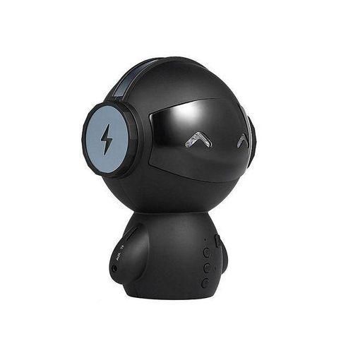 Portable Wireless Bluetooth Speaker Robot Shape Stereo Music Player AUXIN TF Card Reading Handsfree W Microphone Black HTS