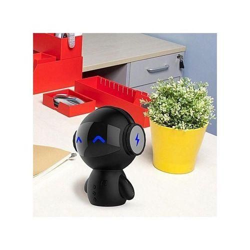 Portable Wireless Bluetooth Speaker Robot Shape Stereo Music Player AUXIN TF Card Reading Handsfree W Microphone Black HTS