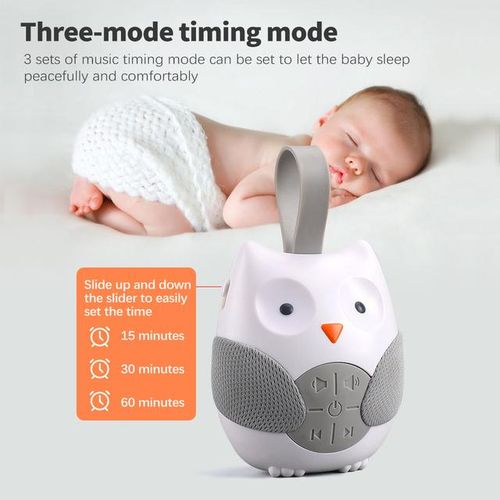 Owl Baby Musical Player Sleeping Noise Machine Toddlers Interactive Toys Silicone Strap Cartoon Early Education