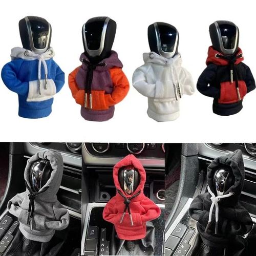 Red Sweater Design Hoodie Car Gear Shift Cover Fit Shift Gear Cover Christmas Halloween Gifts for Men Women-White Blue_PURPLE