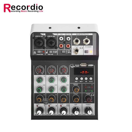 GAX-MF4 DJ mixer usb 4 Channels mixer console Best Price Audio Mixer Mini Family KTV 48v USB/BT Effects Record
