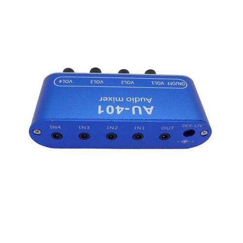 AU401 DC 5V12V Stereo Audio Mixer 4 Input 1 Output Individually Controls Board Sound Mixing DIY Headphones Amplifier