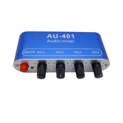 AU401 DC 5V12V Stereo Audio Mixer 4 Input 1 Output Individually Controls Board Sound Mixing DIY Headphones Amplifier