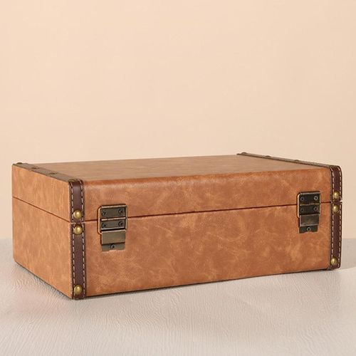 Wooden Box Retro European Container Desktop Makeup Khaki