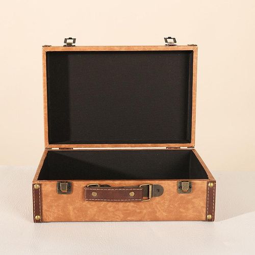 Wooden Box Retro European Container Desktop Makeup Khaki
