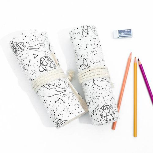 Crayon Bag Japanese Stationery Pencil Cases For Art Brushes Make Up Storage Bag Pencil Roll For School Pencil Case