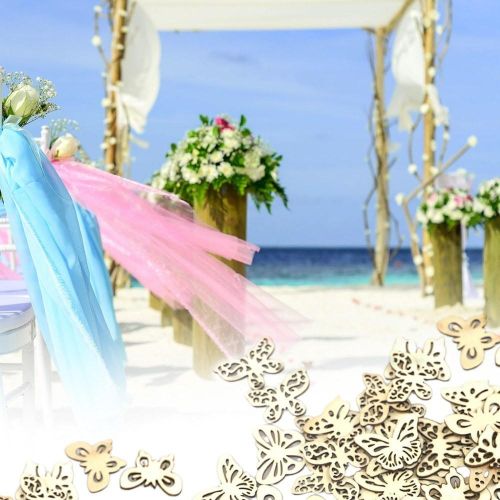 50Pcs DIY Assorted Hollow Wood Butterflies DIY Ornaments Art Craft Wedding Decoration NO5137