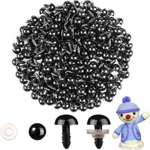 200/100pcs Black Plastic Safety Eyes For Toys Amigurumi Diy Kit Crafts Teddybear Toy Eye For Doll Decoration Accessories 5-20mm