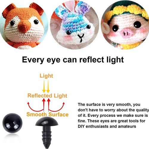 200/100pcs Black Plastic Safety Eyes For Toys Amigurumi Diy Kit Crafts Teddybear Toy Eye For Doll Decoration Accessories 5-20mm
