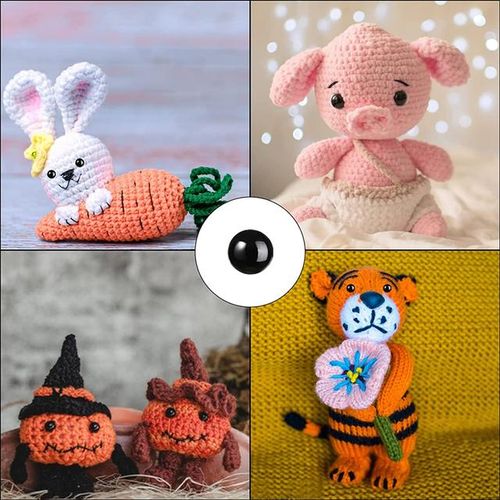 200/100pcs Black Plastic Safety Eyes For Toys Amigurumi Diy Kit Crafts Teddybear Toy Eye For Doll Decoration Accessories 5-20mm