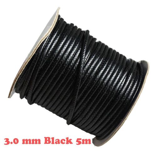 Black Waxed Cotton Cord For Jewelry Making Waxed Thread String Strap Necklace Rope 0.5mm 0.8mm 1mm 1.5mm 2mm 2.5mm 3mm