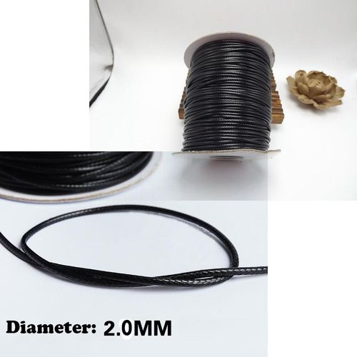 Black Waxed Cotton Cord For Jewelry Making Waxed Thread String Strap Necklace Rope 0.5mm 0.8mm 1mm 1.5mm 2mm 2.5mm 3mm