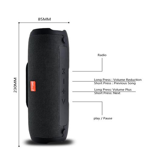 Mj Bluetooth Speaker Wireless Portable Stereo Sound Big Power 10w System Mp3 Music Audio Aux With Mic For Android Iphone