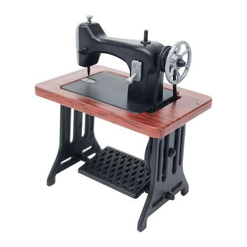 Mini Dollhouse Furniture Sewing Machine Model Ornament Tailor Toy Red