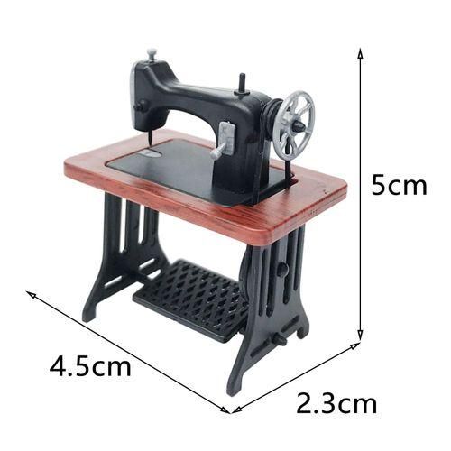 Mini Dollhouse Furniture Sewing Machine Model Ornament Tailor Toy Red