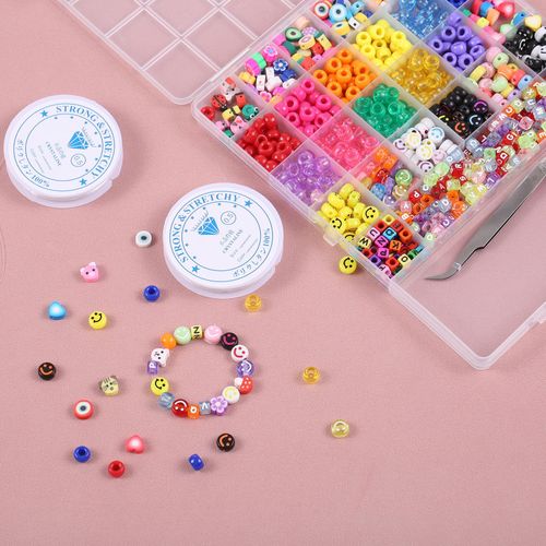 Bead Bracelet Making Kit with Mixed Color Animal Fruit Flower Letter Beads for Jewelry Making Handmade DIY Bracelet Necklace NO5116