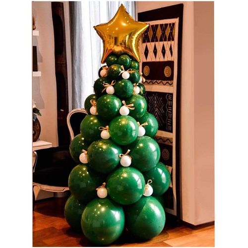Christmas Tree Set Christmas Tree Balloon Set Christmas Dark Green Latex Aluminum Film Forest