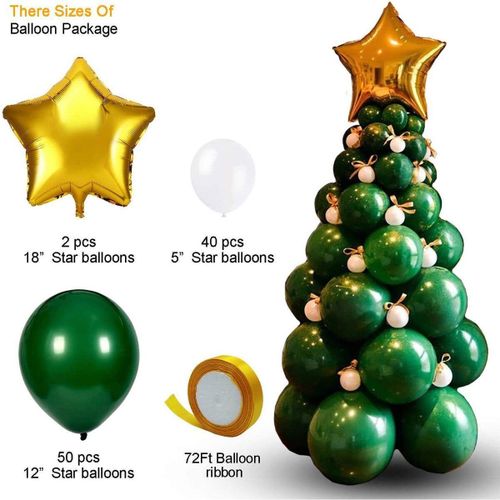 Christmas Tree Set Christmas Tree Balloon Set Christmas Dark Green Latex Aluminum Film Forest