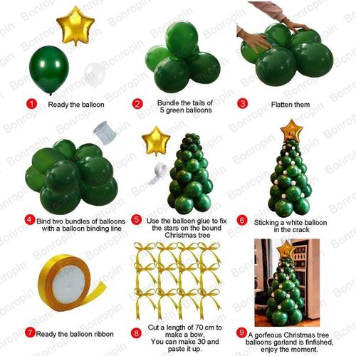 Christmas Tree Set Christmas Tree Balloon Set Christmas Dark Green Latex Aluminum Film Forest