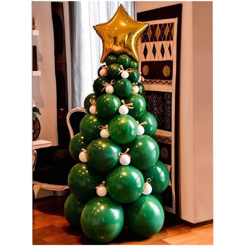 Christmas Tree Set Christmas Tree Balloon Set Christmas Dark Green Latex Aluminum Film Forest