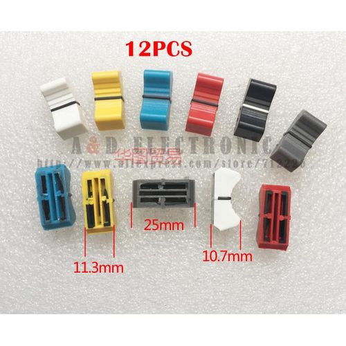 12pcs/lot Straight Slide Potentiometer Push Button Mixer Fader Knob Cap For Yamaha Allen & Heath Soundcraft