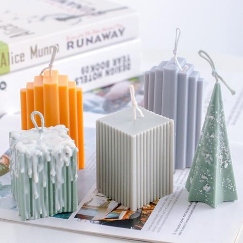 Candle Molds Easy Demoulding Long Pillar Wax Mould Diy Large Striped Columnar Conical Cylinder Mould Home Wedding Decor