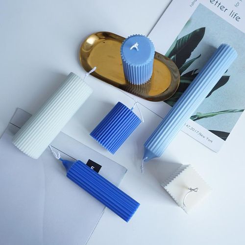 Candle Molds Easy Demoulding Long Pillar Wax Mould Diy Large Striped Columnar Conical Cylinder Mould Home Wedding Decor