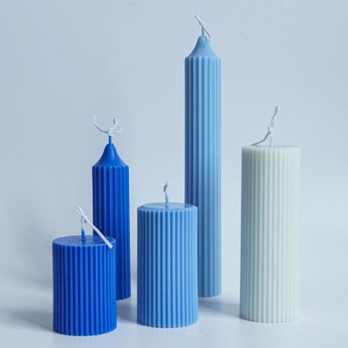 Candle Molds Easy Demoulding Long Pillar Wax Mould Diy Large Striped Columnar Conical Cylinder Mould Home Wedding Decor