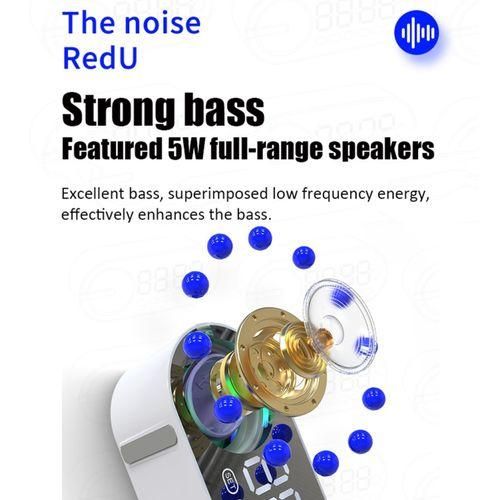 RBTG30 Desktop Clock Speaker, Spec:  Sensor Version White