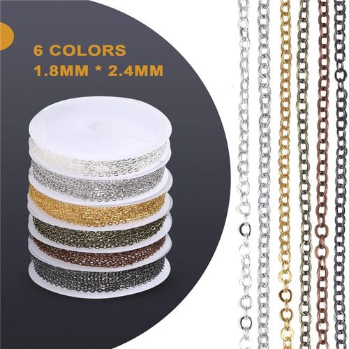 Chains Link For Jewelry Making Set, With Lobster Clasps