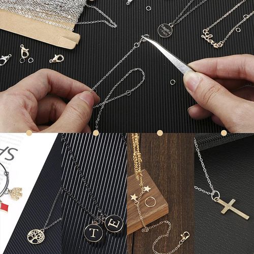 Chains Link For Jewelry Making Set, With Lobster Clasps
