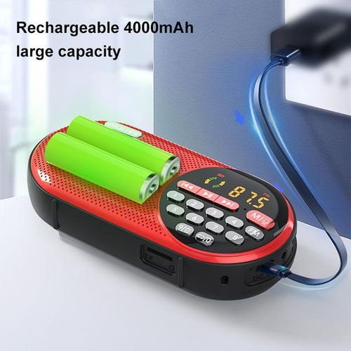 4000mah Rechargeable Fm Radio Portable Speaker Music