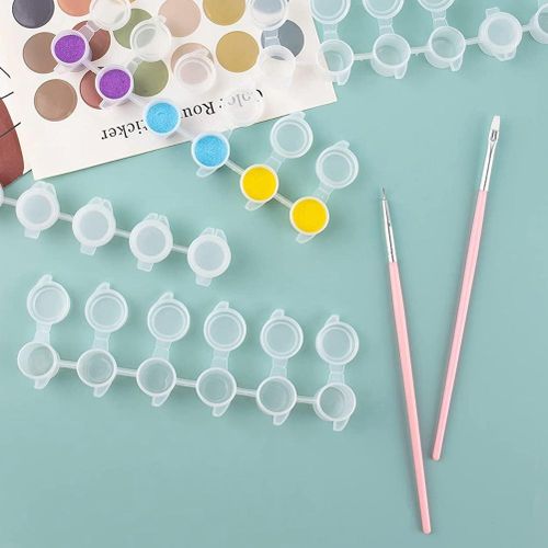 10 Strips 60 Pots Empty Paint Pots White Paint Cup Strip Pai