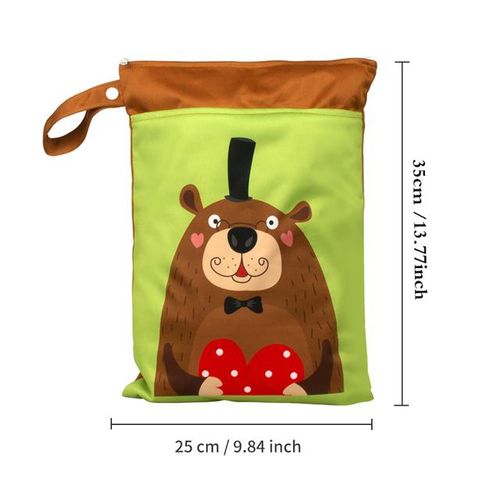 Babyshow 25x35cm Wet Dry Bag Digital Position Printed Waterproof Diaper Bag Double Zippers with Handle Mommy Bag