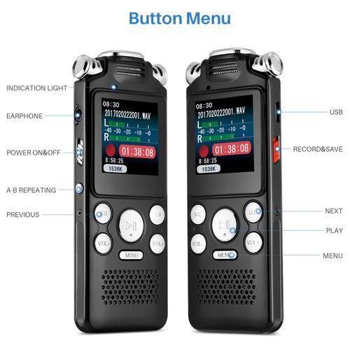 8GB Voice Recorder Noise Cancelling Audio Recorder Double