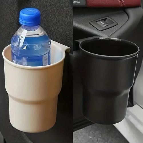 2PCS Multifunctional Car Water Cup Holder Mobile Phone Holder Beverage Holder Trash Can Air Outlet Chair Back Door Armrest Box-Coffee_Orange