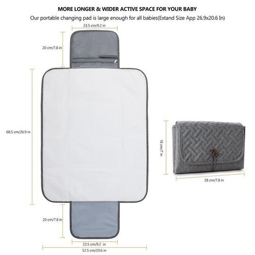 Foldable Baby Changing Mat Portable Diaper Bag Waterproof Mattress Changing Pad With Pocket Nappy Bag For Newborns Baby