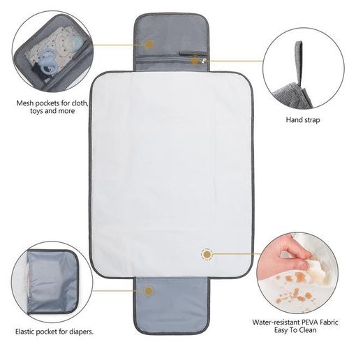 Foldable Baby Changing Mat Portable Diaper Bag Waterproof Mattress Changing Pad With Pocket Nappy Bag For Newborns Baby
