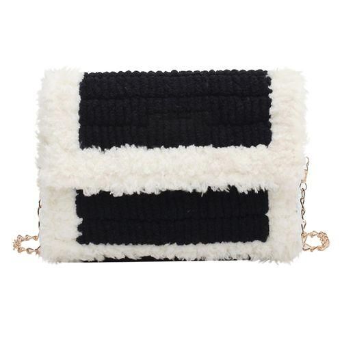 Bag DIY Materials Hand Woven Shoulder Bag  Mesh Black