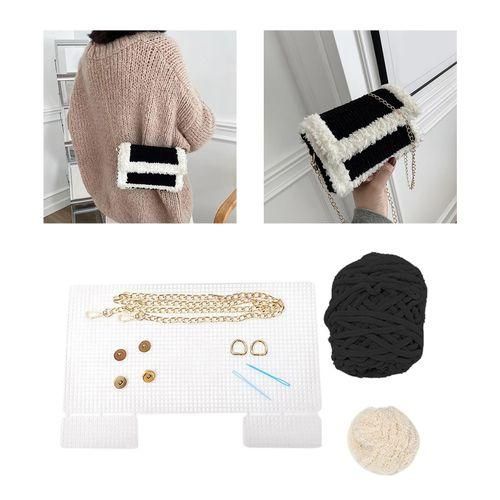 Bag DIY Materials Hand Woven Shoulder Bag  Mesh Black