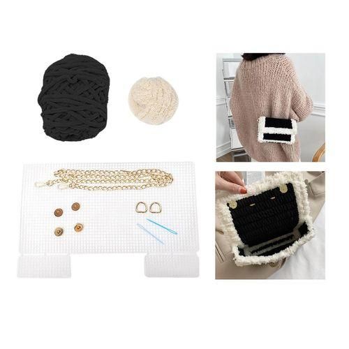 Bag DIY Materials Hand Woven Shoulder Bag  Mesh Black