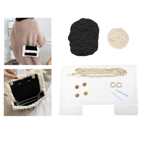 Bag DIY Materials Hand Woven Shoulder Bag  Mesh Black
